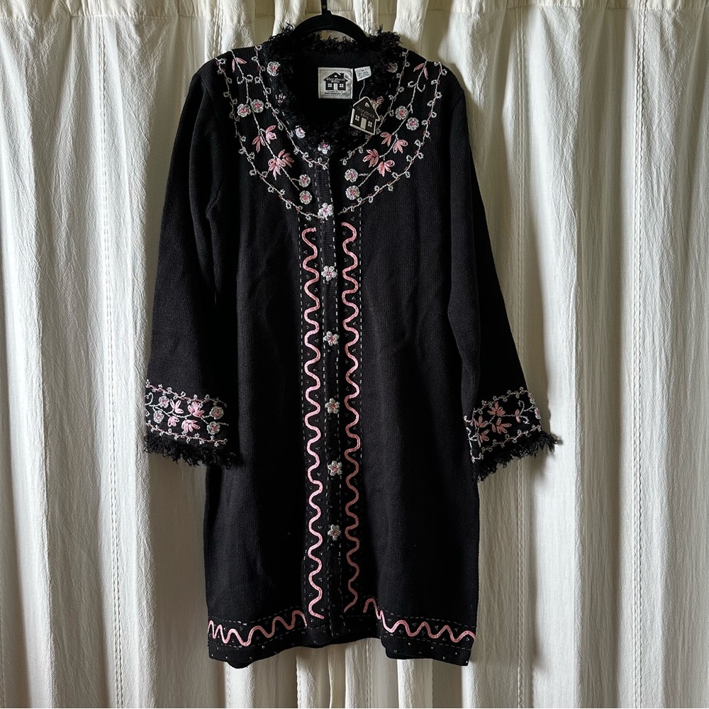 VINTAGE STORYBOOK KNITS Elements of Style Black Sweater NWT Sz M